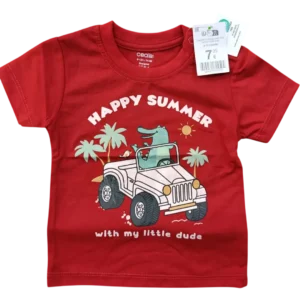 Baby Boys Happy Summer Printed Cotton T-Shirt