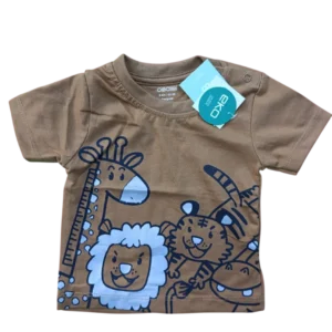 Baby Boys Safari Animals Printed Cotton T-Shirt