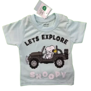 Baby Boys Snoopy Let's Explore Printed Cotton T-Shirt