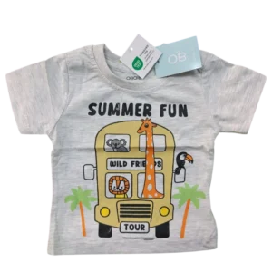 Baby Boys Summer Fun Wild Friends Printed Cotton T-Shirt