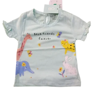Baby Girls Best Friends Forever Printed Cotton T-Shirt