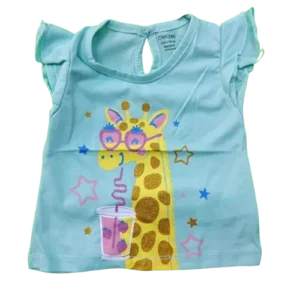 Baby Girls Cute Giraffe Print Cotton T-Shirt