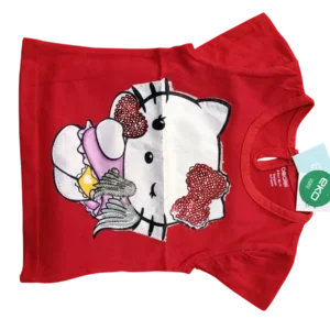 Baby Girls Cute Kitty Print Cotton T-Shirt