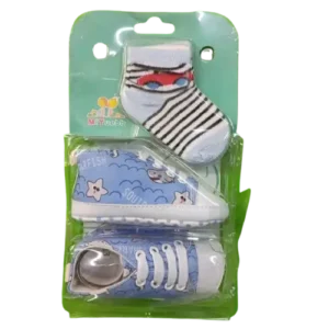 Light Blue Baby Shoes with Cute Starfish Design